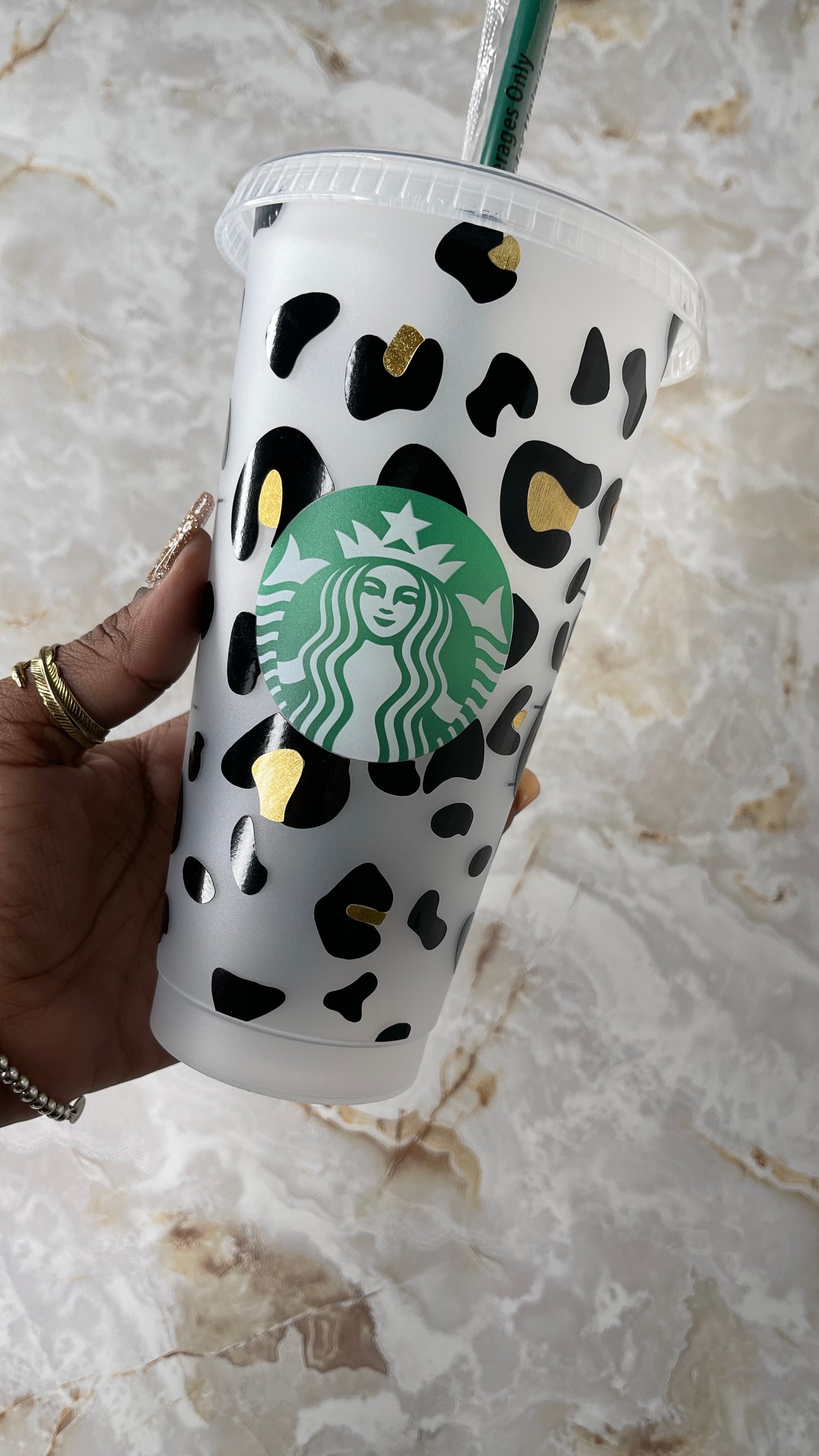 Custom l Personalized Leopard Print Starbucks Tumbler l Cup