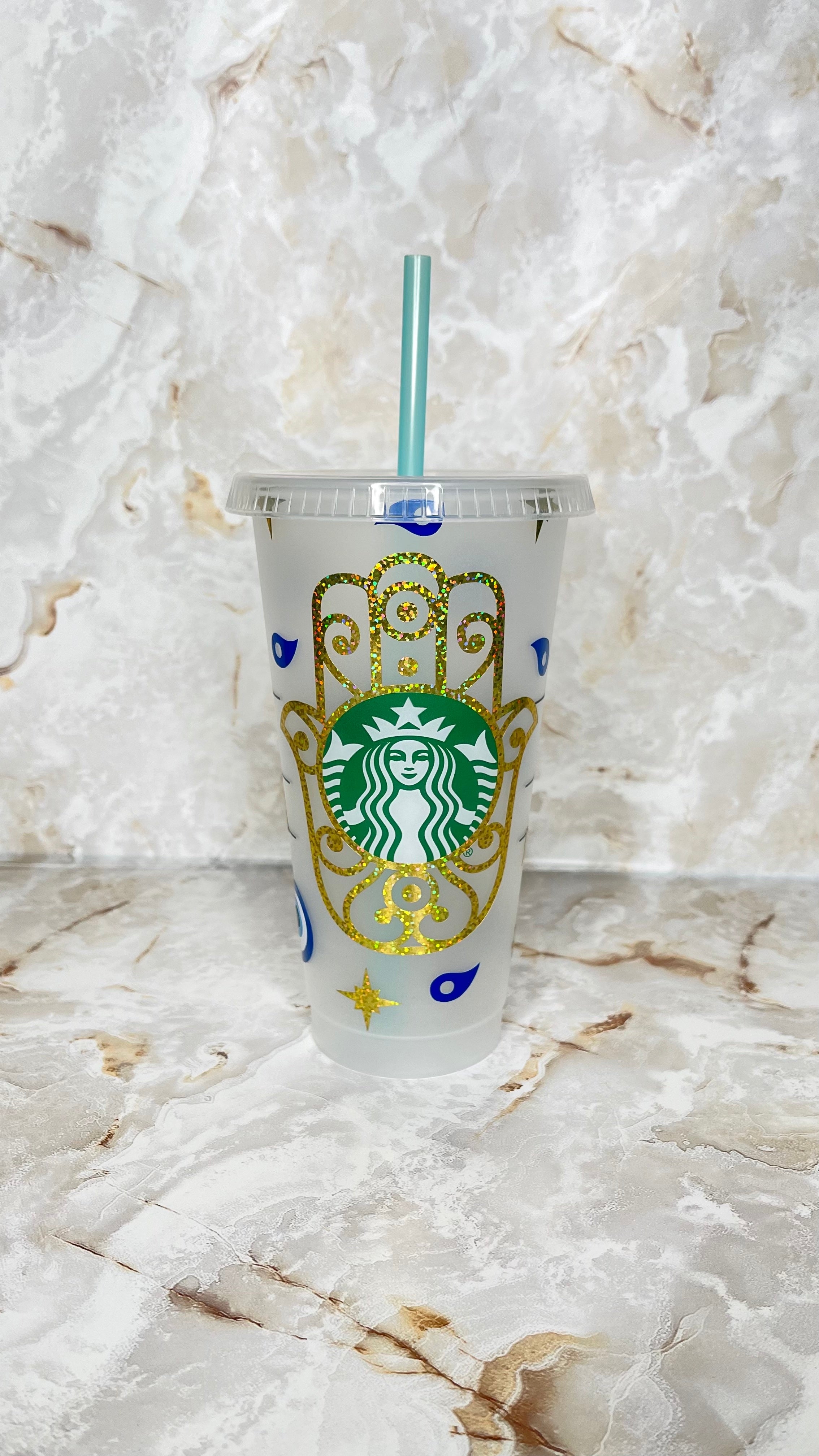 Evil Eye (Mal de Ojos) l Custom Starbucks Cold Cup l Hamsa Hand – Melas  Nation