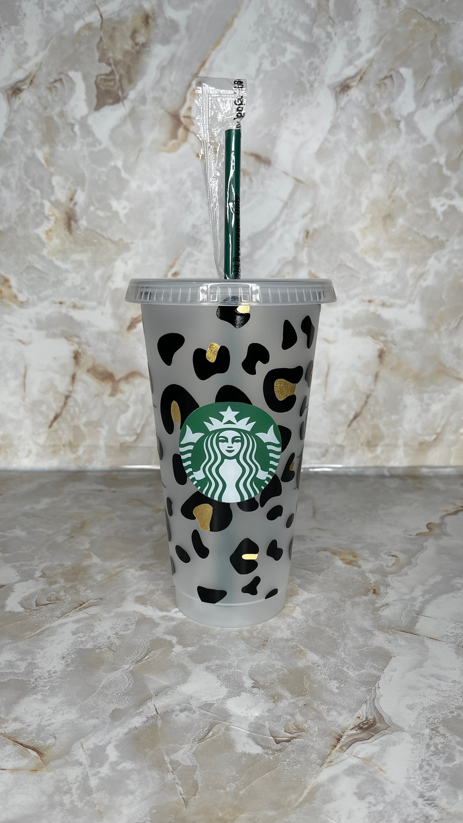 Leopard Hearts Starbucks Reusable Hot Cup